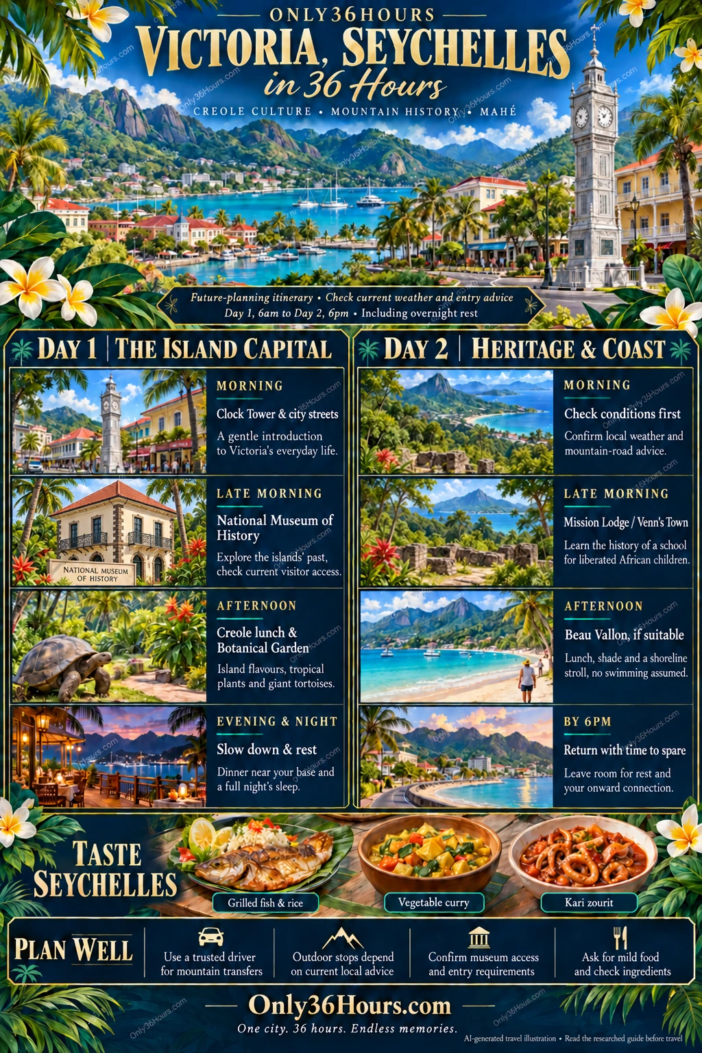 Illustrated 36-hour Victoria itinerary poster